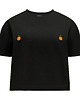 t-shirt damskie T-shirt Crop-Voila Czarny Pomarańcze 1