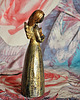 figurki i rzeźby Rzeźba z gipsu Anioł Czułości złoty wys. 11,6 cm 4