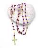 komunia - pozostałe Ręcznie robiony różaniec dla dziewczynki fioletowy złoty 1