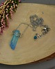 naszyjniki - inne Naszyjnik Talizman niebieski kryształ górski wire wrapping 2