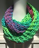 szale damskie Ażurowy szal komin apaszka handmade ombre neon fluo 1