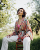 bluzki kimonowe damskie Kimono Flower Turkus SHORT 8