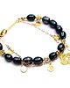 bransoletki z kamieni naturalnych Pearls /navy blue/ perły naturalne vol. 4 - bransoletka 1