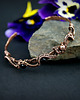 bransoletki wire wrapping Miedziana bransoleta cuff z turmalinem i onyksem 7