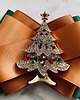 broszki Brosza z Choinką z kryształkami Mikołajki Święta 3