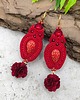 kolczyki soutache Verra złoto czerwone kolczyki sutasz vintage z kwiatkiem 2
