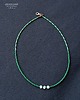 chokery Boho minimalistycznie Naszyjnik z perłami wsród zieleni Prezent handmade 3