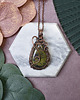 wisiory Miedziany wisiorek wire wrapping z zielonym jaspisem #463 1
