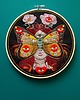 Ozdoby na ścianę Madame Butterfly black, haft w tamborku 20 cm 5