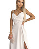 sukienki maxi damskie 299-6 CHIARA elegancka maxi suknia na ramiączkach - BEŻOWA 7