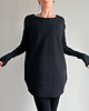 sukienki midi damskie Czarna Sukienka Dresowa Midi Wąski rękaw 1