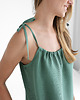 sukienki midi damskie Lniana Sukienka FLORA MIDI eucalyptus green 1