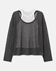 bluzki z długim rękawem damskie Long layered grey 1