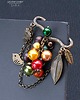 broszki Broszka niezwykła na agrafce w modnym stylu Boho handmade w kolorach jesieni 3