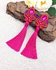 kolczyki soutache Cosima kolczyki sutasz z chwostami fuksjowe długie kolorowe na lato 2