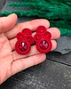 kolczyki soutache Kolczyki sutasz sztyfty czerwone klasyczne z kryształkami Holly 1