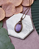 wisiory Miedziany wisiorek wire wrapping z purpurytem i ametystem #449 2