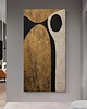 obrazy Obraz artystyczny 80x160cm w kolorach złoty kremowy czarny 2