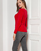 swetry damskie  Włochaty sweterek - SWE147 czerwony 2