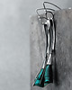 kolczyki wire wrapping Srebrne delikatne kolczyki SZMARAGDOWE LISTKI 1