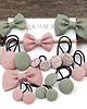ozdoby do włosów dla dzieci Opaska do włosów kokardka z lnu różowa Linen Bow Dusty Pink 2