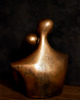 figurki i rzeźby Rzeźba z gipsu, Para Zakochanych, brązowe złoto, wys. 11,7 cm 2