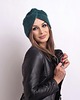 czapki damskie Ręcznie robiony turban kolor butelkowa zieleń 1