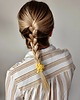 gumki do włosów Gumka jedwabna, scrunchie, gumka do włosów, gumka satynowa cytynowa aura MINI 1