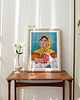 grafiki i ilustracje Woman with a hen 1