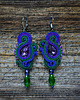 kolczyki soutache Fiolet-granat-zieleń- kolczyki soutache 4