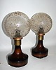 lampy stołowe Para lamp stołowych Hustad, lata 60.  Ceramika i szkło formowane  Vintage 6