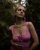 korale Choker z naturalnych kamieni ze złotą zawieszką 1