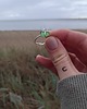 pierścionki srebrne Pierścionek Seaglass zielona drobinka 3