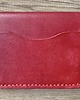 portfele damskie Czerwony portfel ze skóry na karty ręcznie uszyty. 1