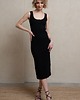 sukienki midi damskie Bawełniana prążkowana sukienka, CELINA DEEP BLACK 3