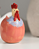 ozdoby wielkanocne Różowa ceramiczna  kurka wielkanocna 2