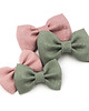 ozdoby do włosów dla dzieci Spinka do włosów kokarda z lnu zielona Linen Bow Sage 2