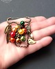 broszki Broszka niezwykła na agrafce w modnym stylu Boho handmade w kolorach jesieni 2