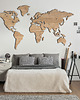 Ozdoby na ścianę Drewniana MAGNETYCZNA Mapa Świata - Dąb 1