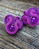 kolczyki soutache Małe, cyklamenowe, eleganckie kolczyki sutasz 2