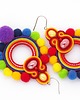 kolczyki soutache Tęczowe duże koła 1
