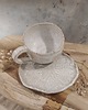 filiżanki Fikuśna filiżanka+spodek z koronką hand made 3