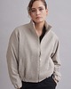 kurtki damskie 100% wełniana Kurtka bomber Aspen look melanżowy beż z wąskim rękawem 5