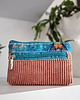 portfele damskie Dwustronny kolorowy portfel ze sztruksu 1