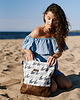 torby na ramię Boho bag w jasnoniebieską pepitkę 1