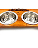 dla zwierząt różne RETRO Stojak drewniany bar  dla psa na miski 2 x 0,4 litra 3