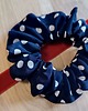 gumki do włosów Scrunchie gumka do włosów jedwabna Dottie navy granatowa groszki kropki S,M,L 4