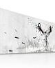 grafiki i ilustracje Grafika na płótnie Jeleń -piórka - 150x60cm 2