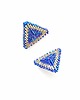 kolczyki szklane Kolczyki Trójkątne Sztyfty "Szafirowy Szron" 3