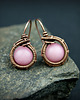 kolczyki wire wrapping Kolczyki z różowym jadeitem 3